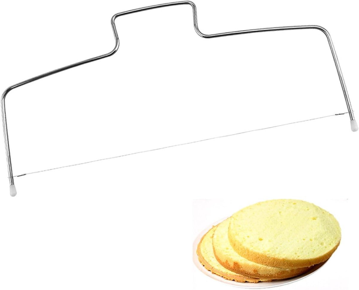 Verstelbare taartsnijder met zaagdraad, snijhulp en hoogte-instelbare taartscheider voor perfecte taarten snijden
