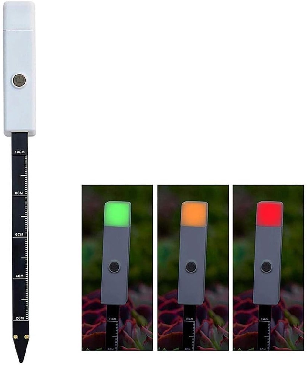 SnelShoppen - Soil Moisture Meter Wit - Draagbare Plant Watermeter voor Binnenplanten & Succulenten - Inclusief Watertekort Herinnering - Nauwkeurige