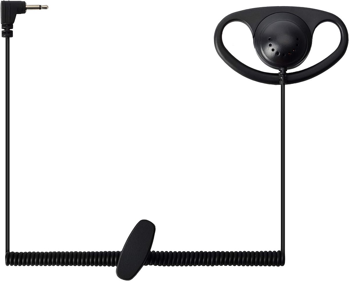 SnelShoppen - 2.5mm Luister Alleen Earpiece D-vormige Headset voor Tweeweg Radio's - Comfortabele Bodyguard Hoofdtelefoon - Geschikt voor Kenwood, Bao