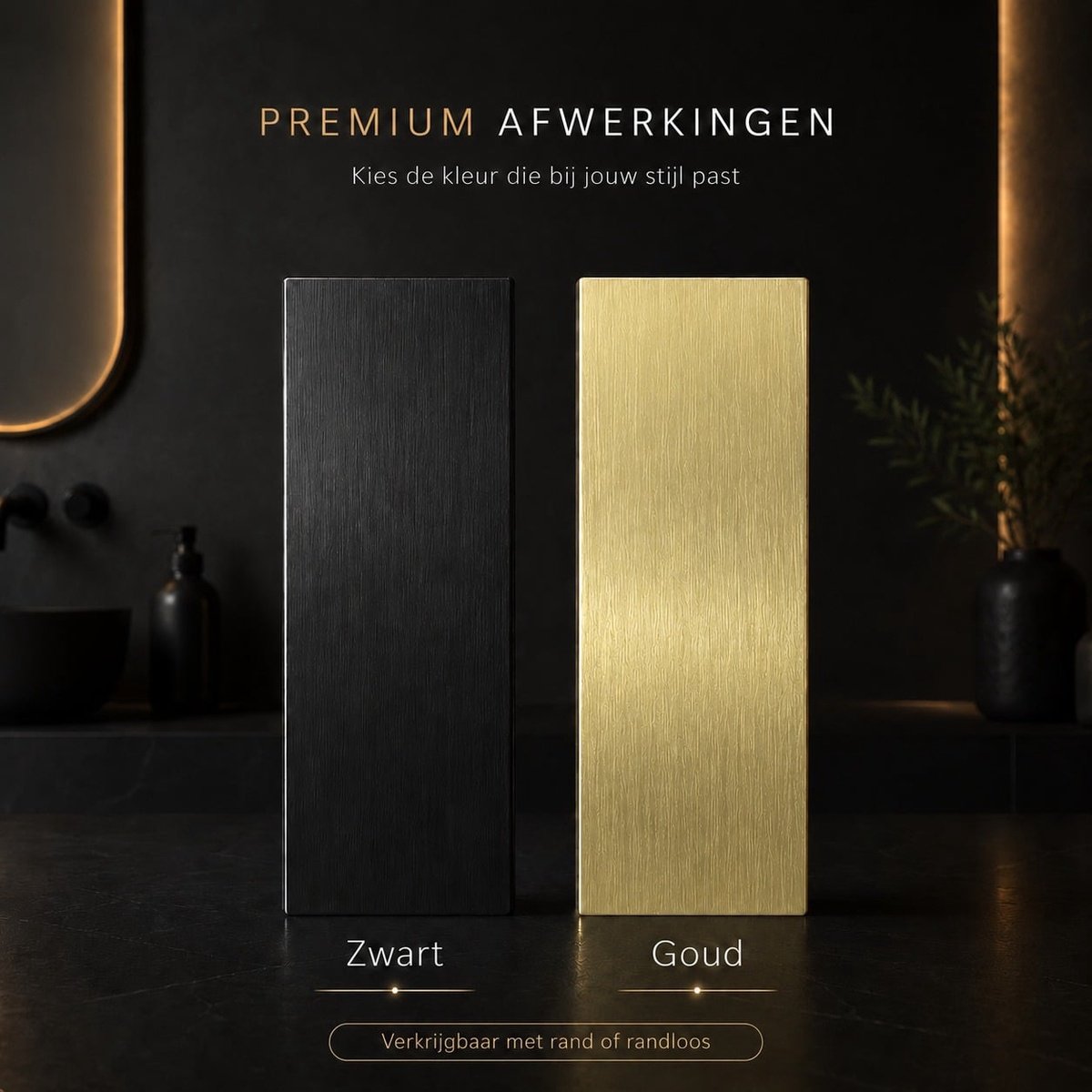 Badkamerspiegel Tivora Lumora 40x80cm - Gouden Lijst