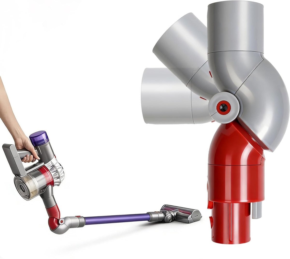 Adapter voor Stofzuiger voor Onder Meubels, Hoeken en Kieren - Geschikt voor Dyson V7 V8 V10 V11 V15, Plastic Ontwerp voor Efficiënte Reiniging