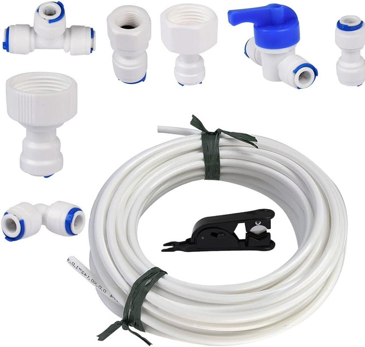 Universele Wateraansluitset voor Koelkast - 15m Watertoevoerleiding met 6.4mm, 12.7mm en 19mm Slangverbindingen voor Koelkast Waterlevering