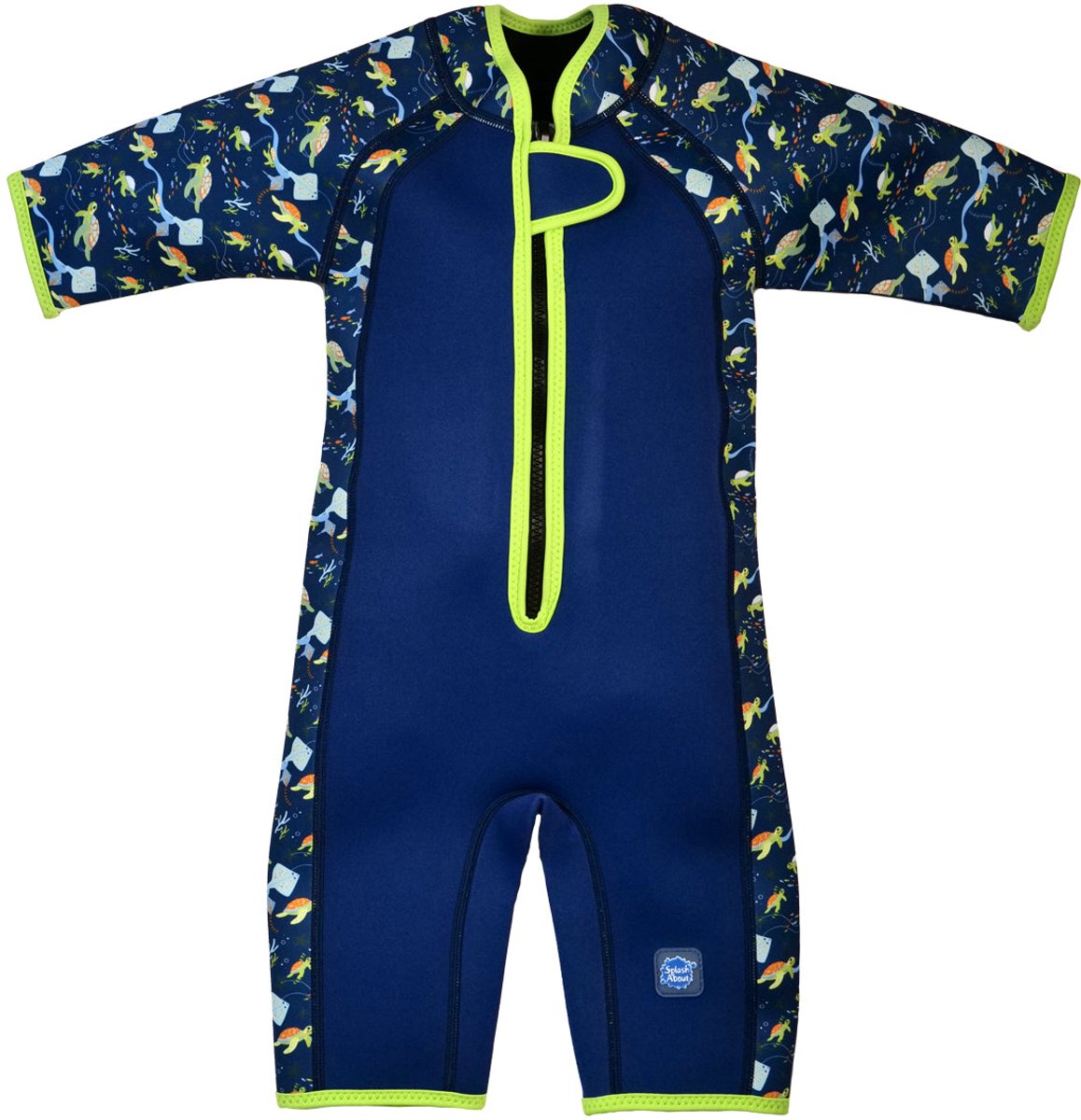 Splash About Kinder Shortie Wetsuit, Turtle Tide, 2-4 jaar– Neopreen Zwempak voor Zwembad en Strand