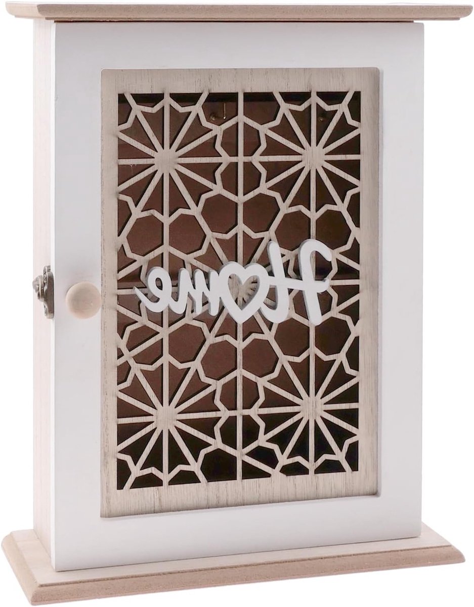 Houten sleutelkluis met 6 haakjes, wandmontage, ideaal voor sleutels, sieraden en kleine voorwerpen