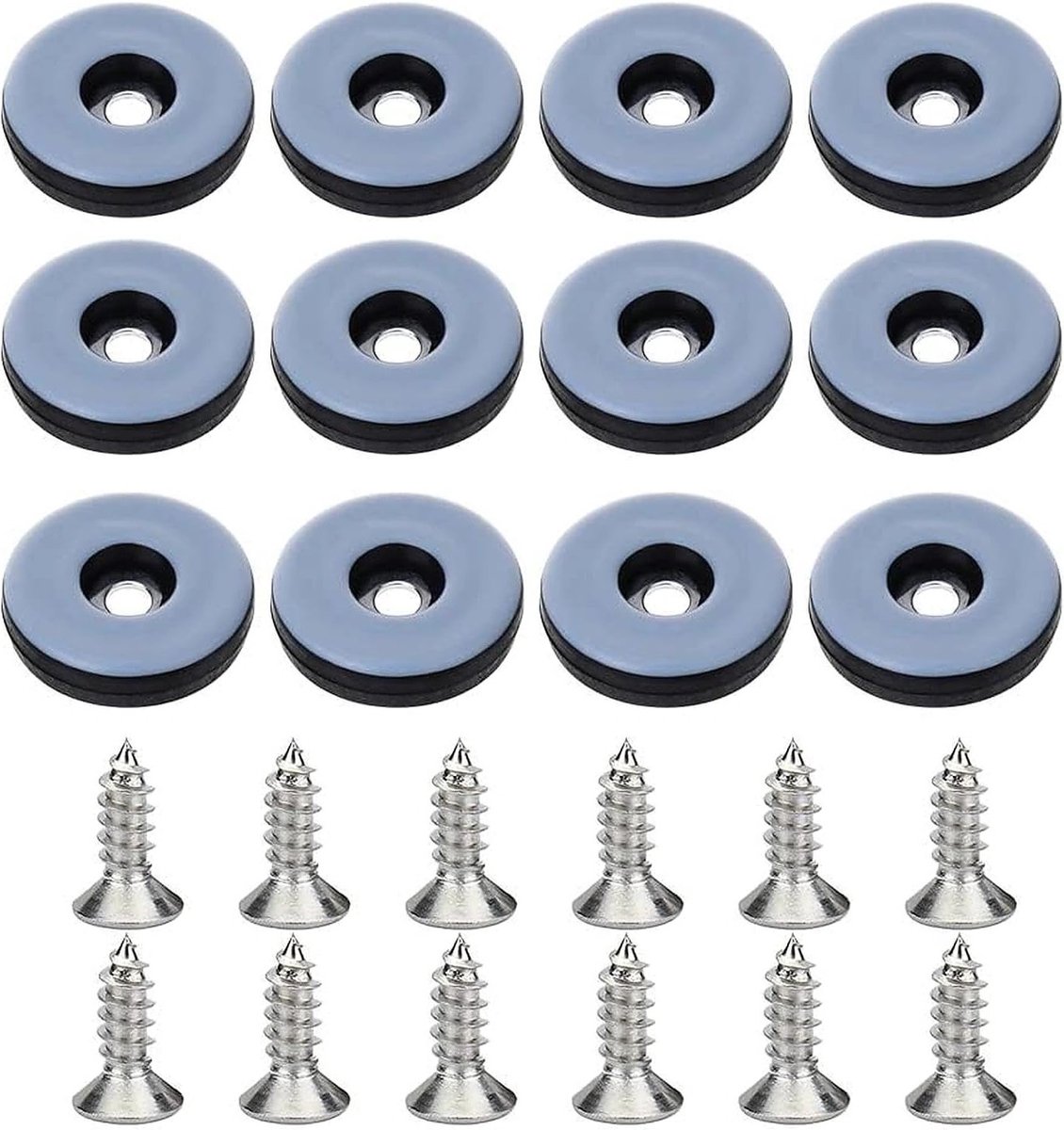 32 Stuks Teflon Glijders voor Meubels met 22 mm Diameter - Bescherming voor Vloeren, Stoelen en Meubels met RVS Schroeven