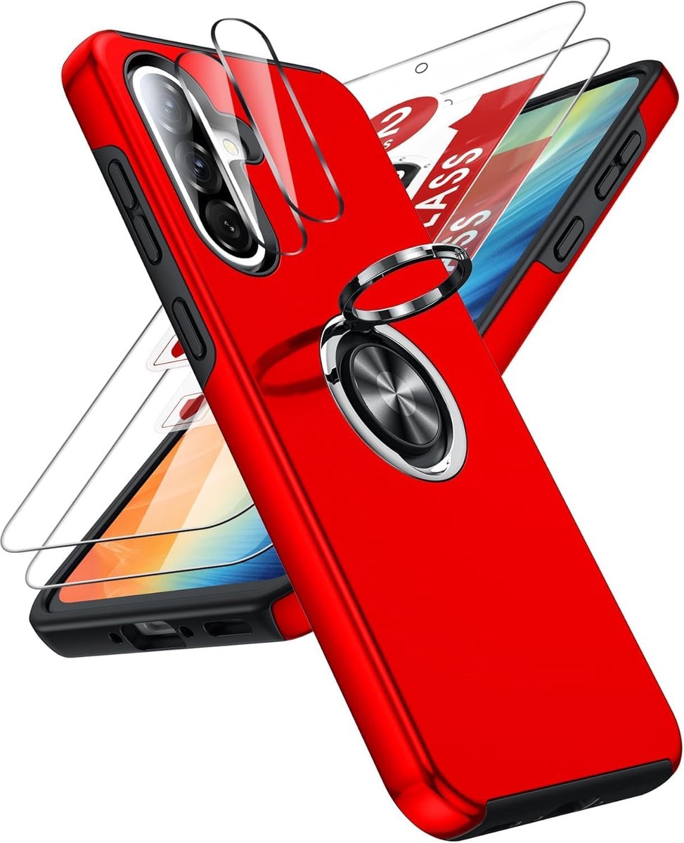 SnelShoppen - LeYi Beschermhoes voor Samsung Galaxy A56 5G - Schokbestendige TPU Hoes met 2 Tempered Glass Schermbeschermers, 2 Camera Beschermers en