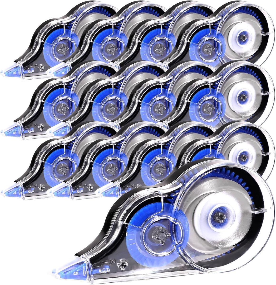 SnelShoppen - 12 Stuks Correctie Roller Tape 5mm x 12m | Blauw, Perfect voor School, Kantoor, Thuis, Handgeschreven Fouten Corrigeren