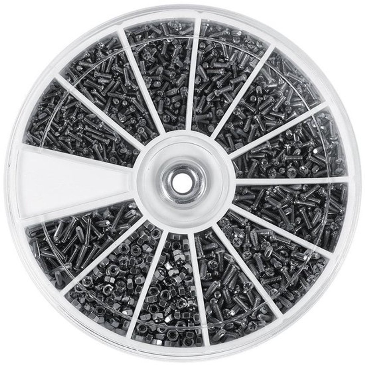 Assortiment kleine schroeven en moeren voor horloges en elektronische brillen - 10 soorten, M1, M1.2, M1.4, M1.6. Herstel tool accessoire met veelzijdige toepassingen.