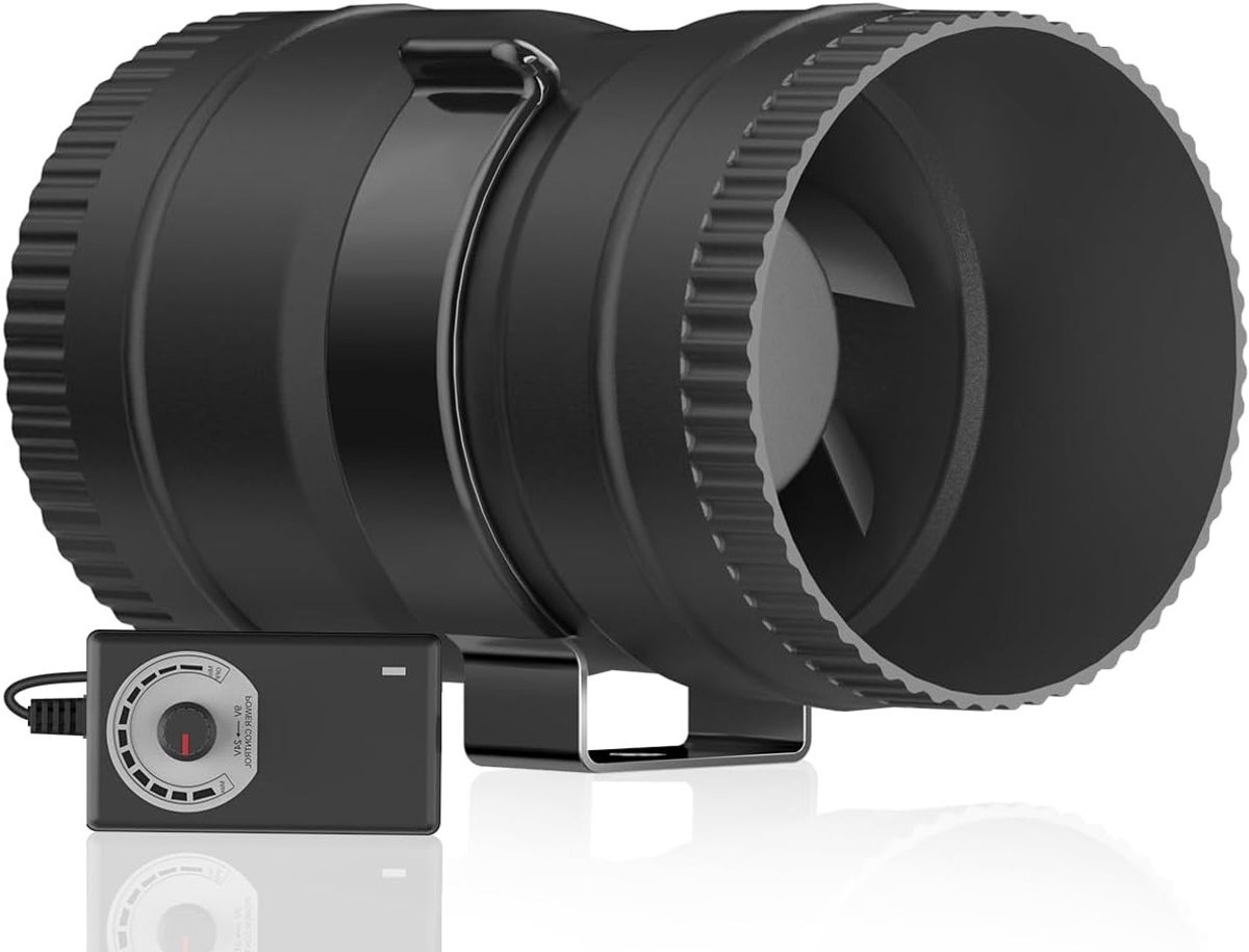 Compacte 75 mm Buisventilator met 204 m³/h Luchtstroom, Verstelbare Afzuigventilator voor