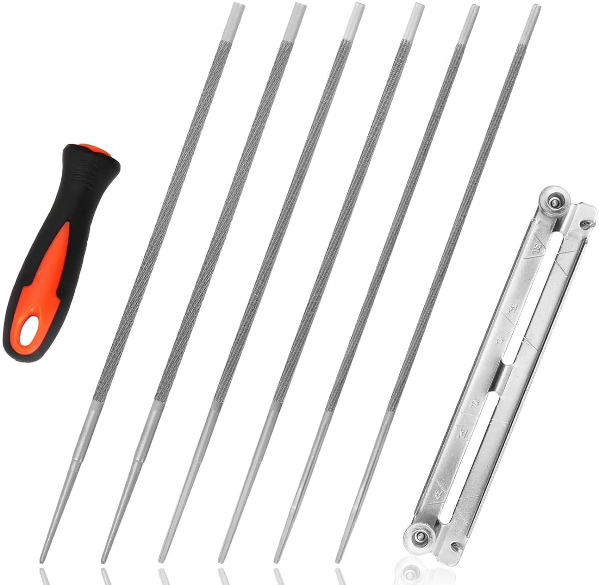 Ronde Vijl voor Kettingzagen met Plastic Handvat - 4mm, 4.8mm, 5.5mm - Perfect voor Onderhoud en Reparatie van Kettingzagen en Grasmaaiers