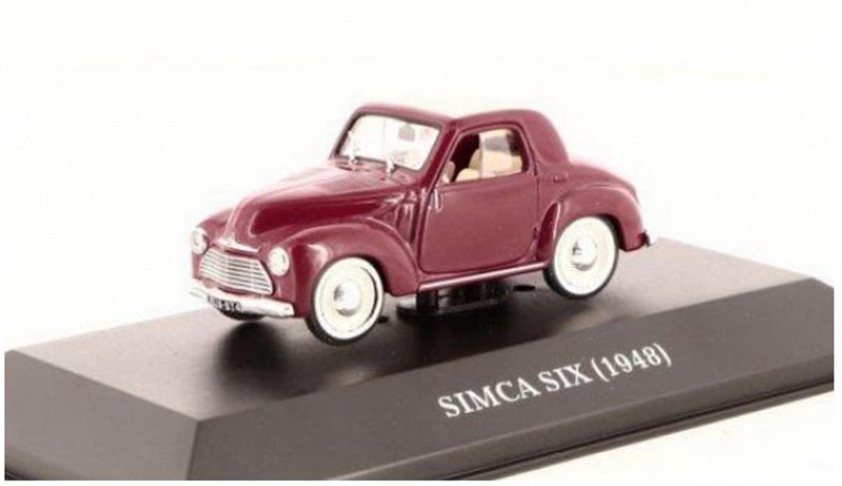 Modelauto Simca Six 1948 closed cabrio red - Schaal 1:43