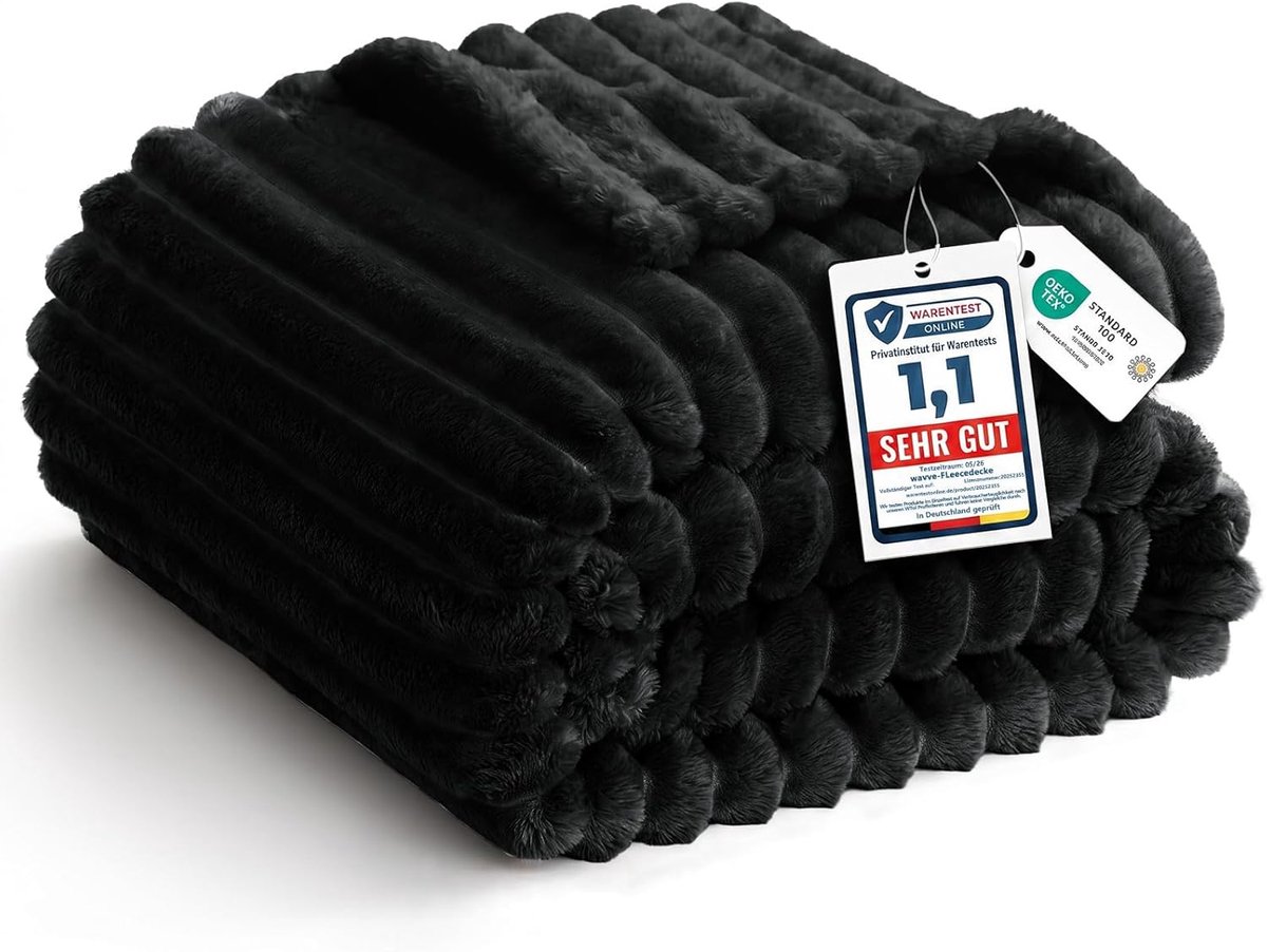 SnelShoppen - Extra Grote Fluffy Dekbed - 230 x 270 cm - Super Zachte Microvezel Plaid - Ademend en Huidvriendelijk - Warm Ribbeldesign voor Woonkamer