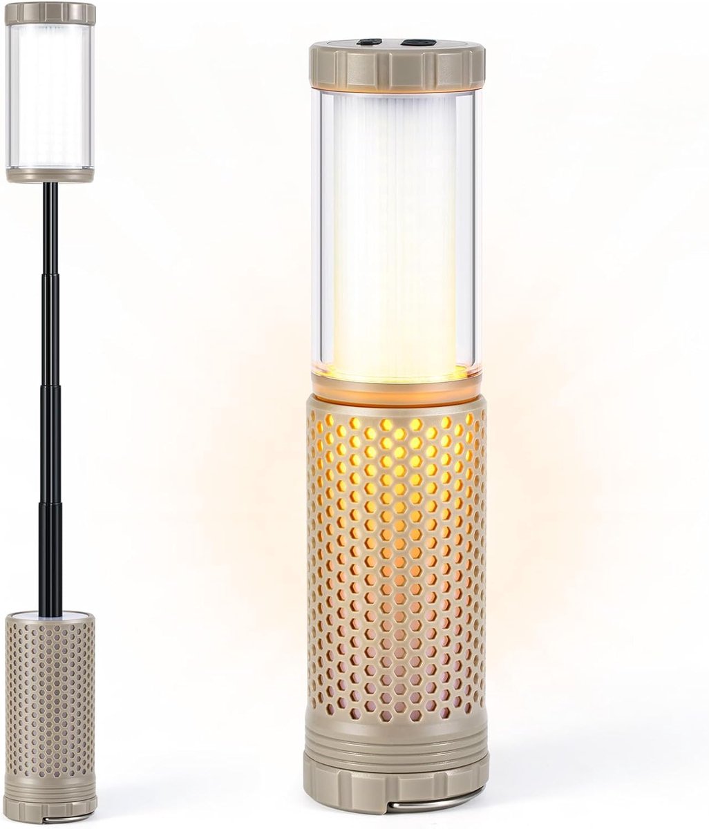 SnelShoppen - Outdoor Camping Licht Oplaadbaar IP44 Camping Lantaarn Tent Lamp Hangend Retractable LED Lamp voor Avontuurlijke Kampeerders en Buitenac