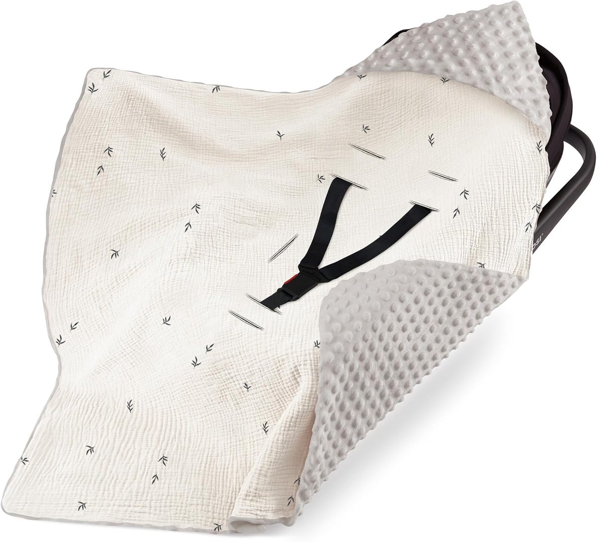 SnelShoppen - Baby Dekentje 90x90cm - Zacht Muslin Katoen Babydeken voor Pasgeborenen - Ademend Slaap- en Kruiddekentje voor Kinderen - Wit - Perfect