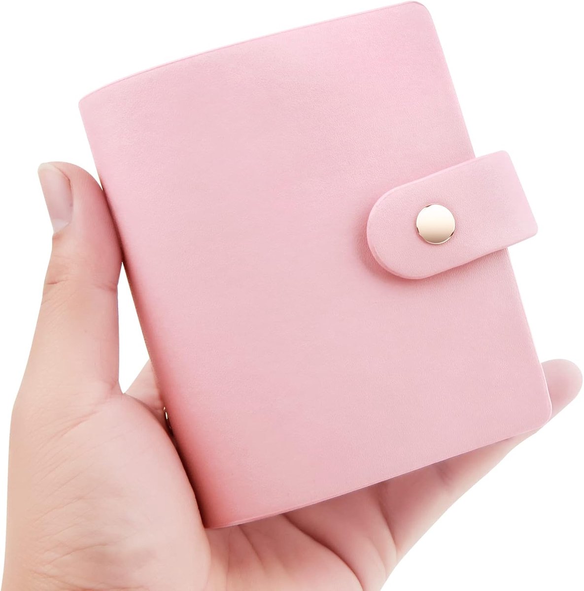 SnelShoppen - Mini Foto Album met 52 Pockets voor Instant Foto's, Geschikt voor Polaroid Snap, Fujifilm Instax Mini, Compact en Lichtgewicht, Roze, Pe