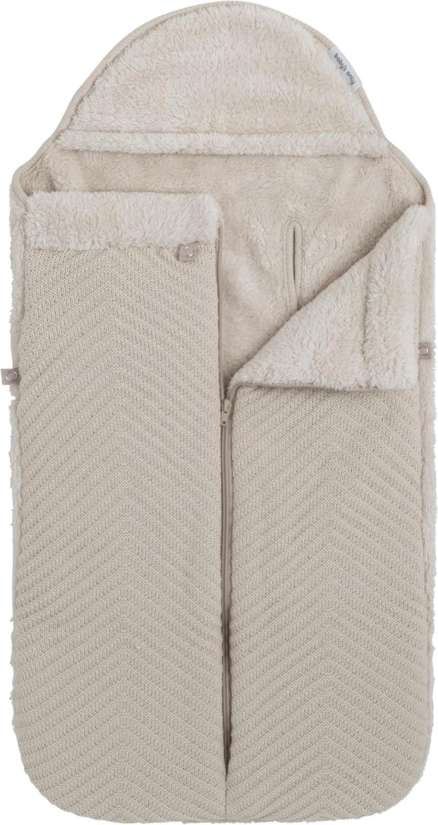 SnelShoppen - Footmuff autostoel 0+ voor baby's - Warm Linen - Luxe zachte voering - Innovatieve rits - Ideaal voor koude dagen