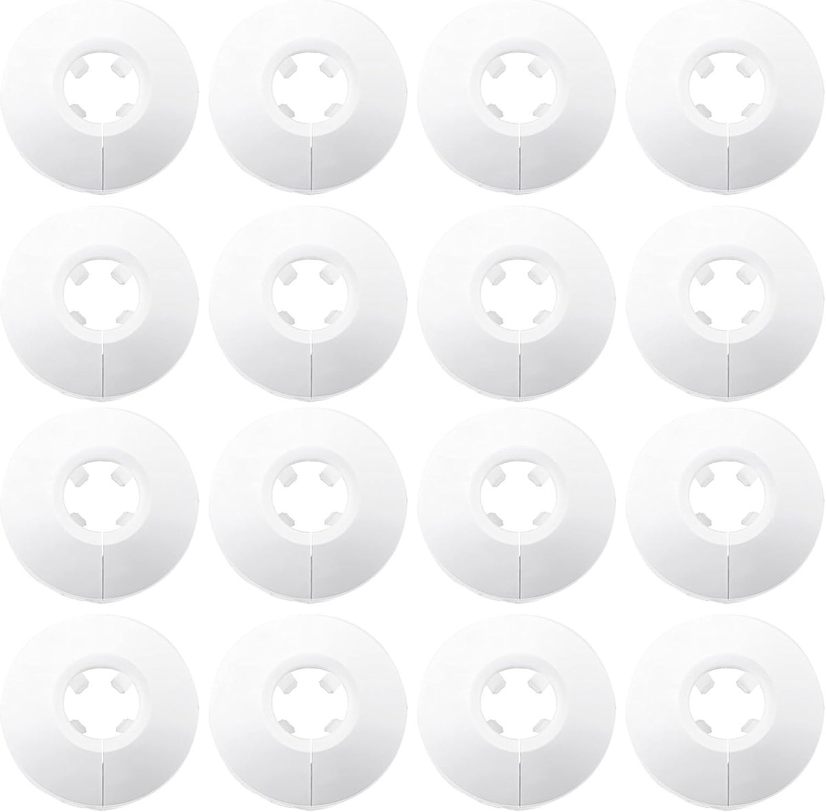 SnelShoppen - 16 Stuks Witte Radiator Pipe Covers - Plastic Buizen Decoratie - Pijpafdekking voor 4.5 cm Diameter - Perfect voor Eenvoudige Tube Decor