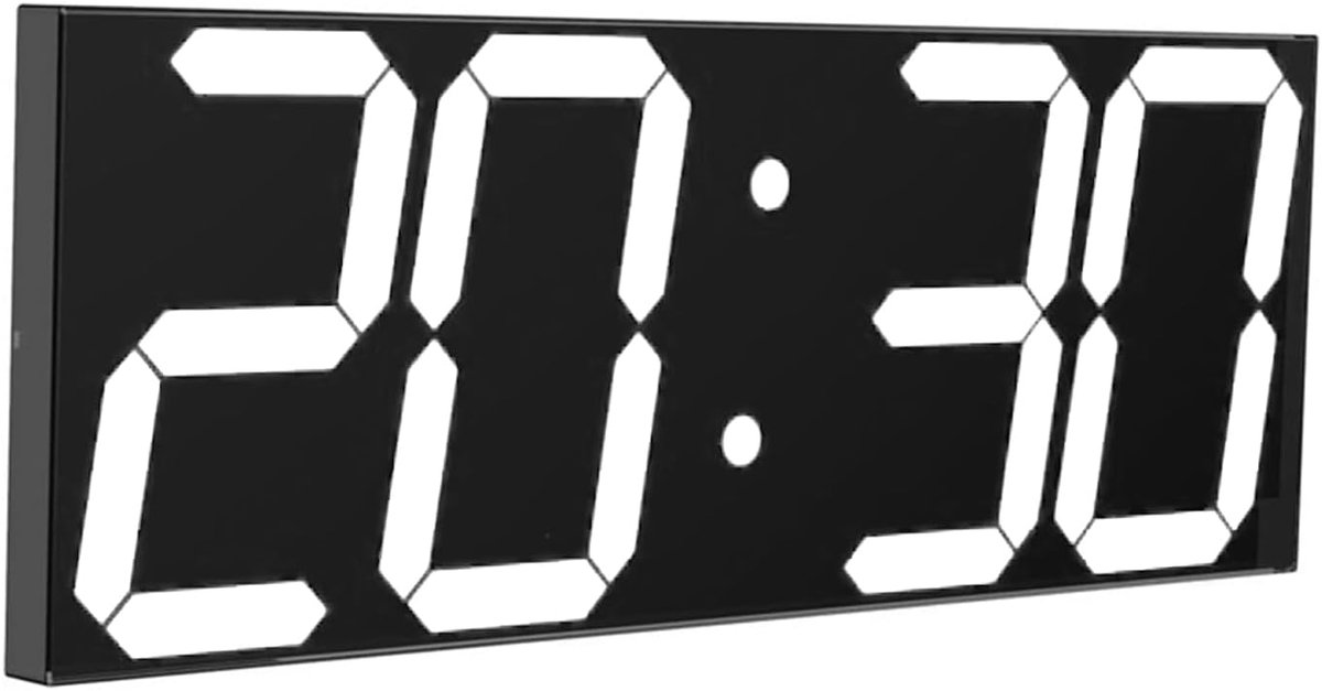 SnelShoppen - Grote LED Digitale Klok 18 Inch met Countdown, 8 Helderheidsniveaus, 16 Alarminstellingen, 12/24 Uur Weergave, Temperatuur en Kalender,