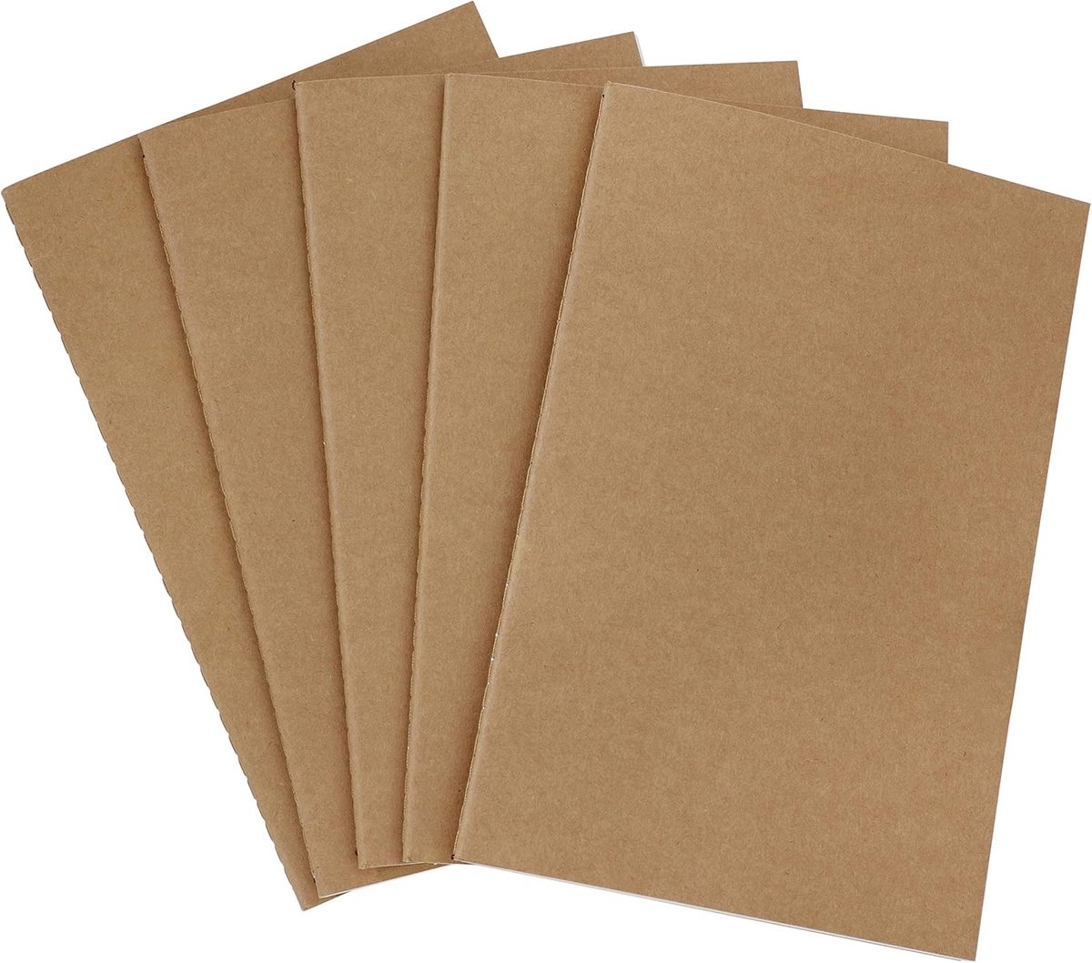 SnelShoppen - Notepad A5 Soft Kraft Paper 5 Stuks, Lijn, 60 Pagina's, Reizen Notitieboek, Wit, Kleine Dagboek voor School, Notitieboek, Power Cover
