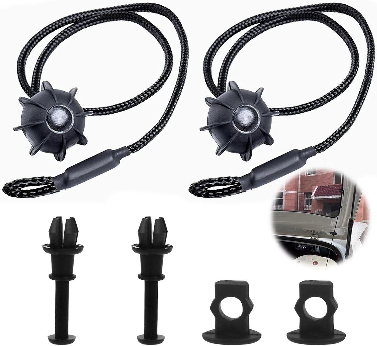 SnelShoppen - Car Boot Holder 2 Stuks Universele Autohouder voor Kofferbak, Zwart, Geschikt voor W Golf 4, 5, 6, MK6, GTI R20, Inclusief Bevestigingsr