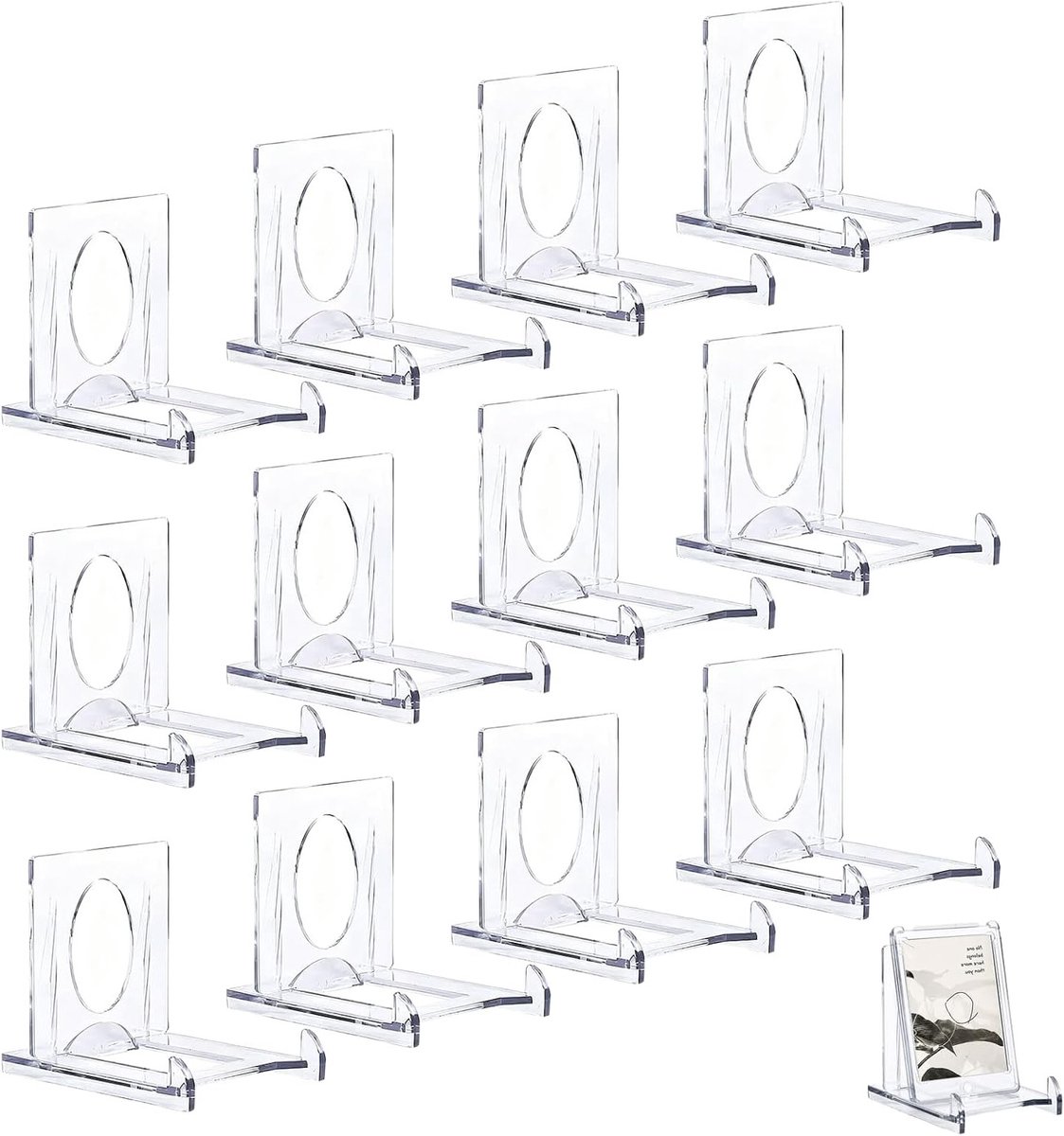 Verstelbare Acryl Displaystandaards voor Handelskaarten - Set van 12 voor PSA en Sportkaarten