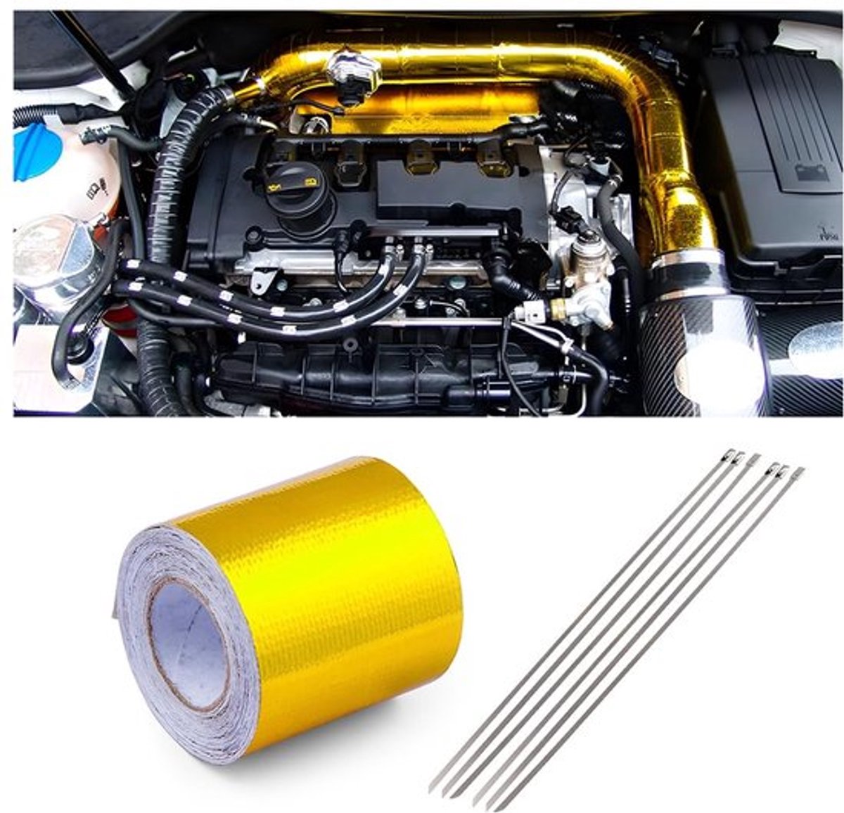 Folietape 10 m x 5 cm - Aluminiumfolie - Hittebestendig - Zelfklevend - Warmte-isolatie - Sterke kleefkracht - Isolatietape