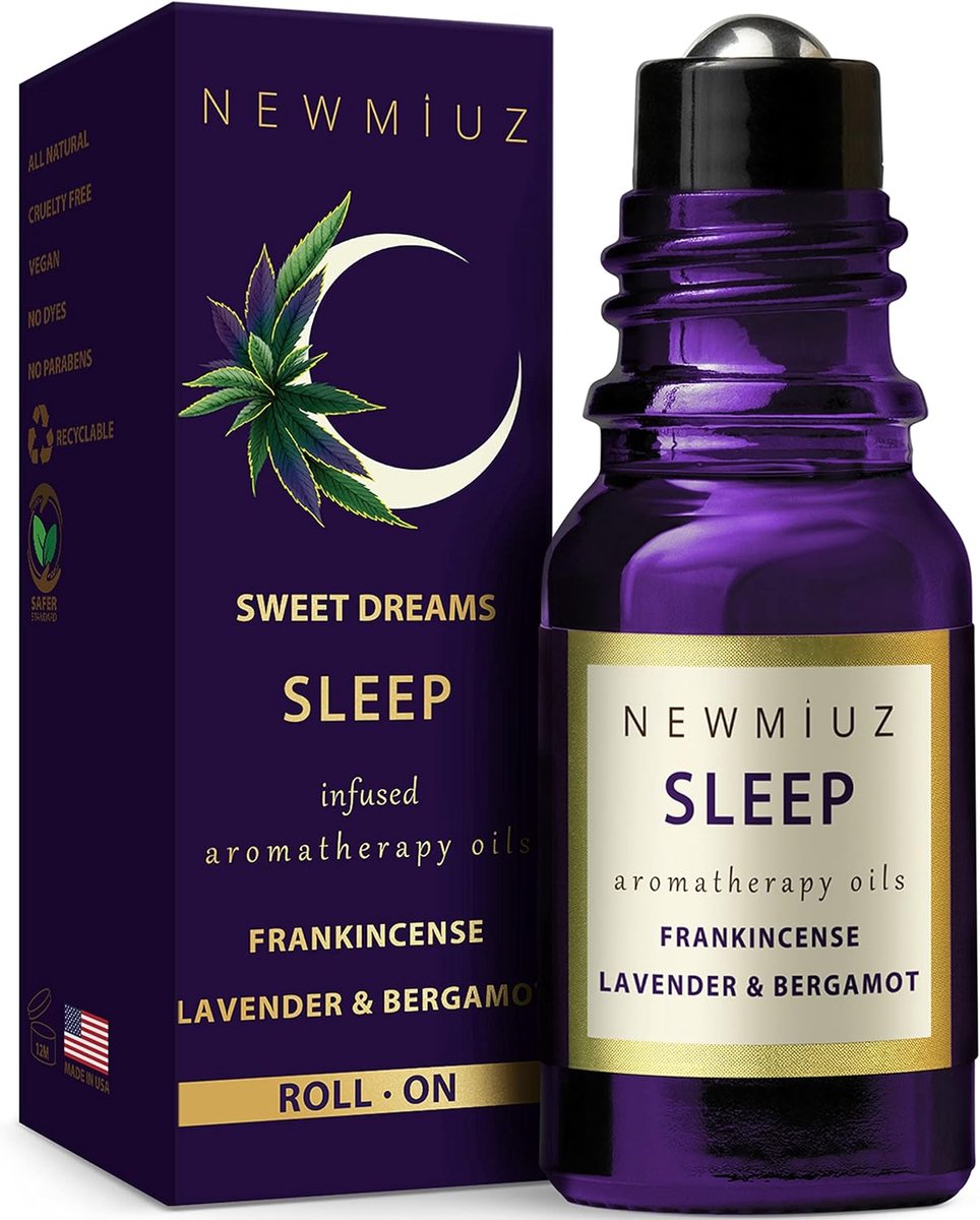 SnelShoppen - Sleep Well Roll On Essentiële Olie Anti Stress Kalmerende Aromatherapie Stok Lavendel Bergamot Frankincense Ontspanning Cadeaus voor Vro