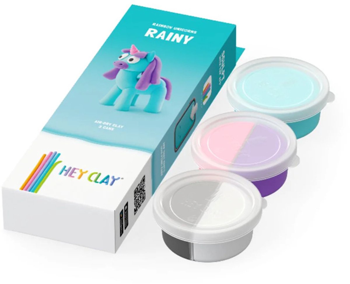 Hey Clay - interactieve speelklei - rainbow unicorn - rainy