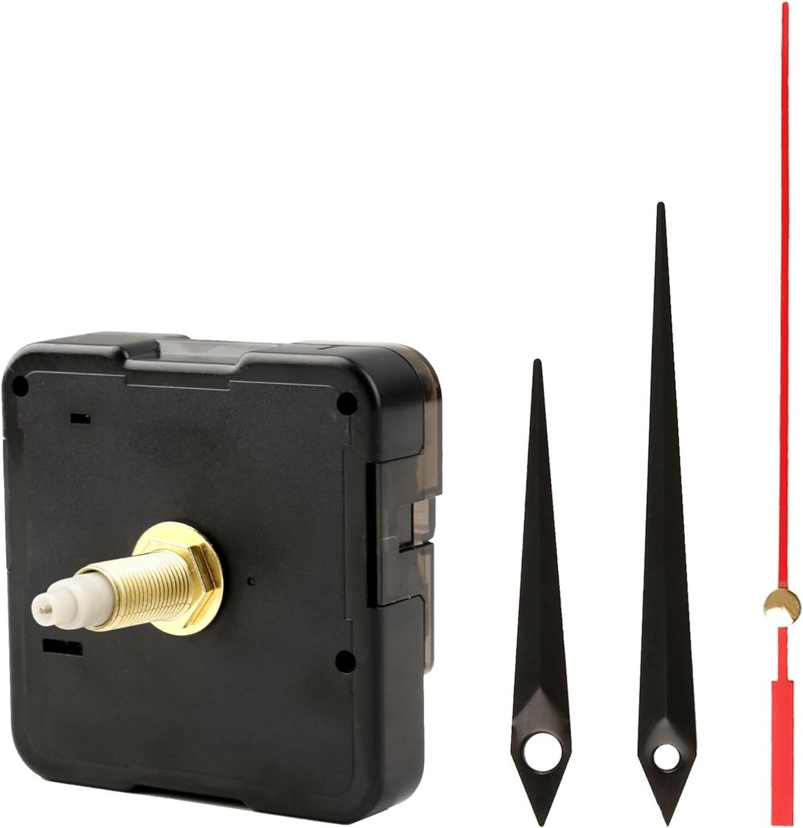 Stil quartz klokmechanisme, vervangende klokbeweging, batterij-aangedreven, lange en korte as, 3 sets klokwijzers voor DIY klokken