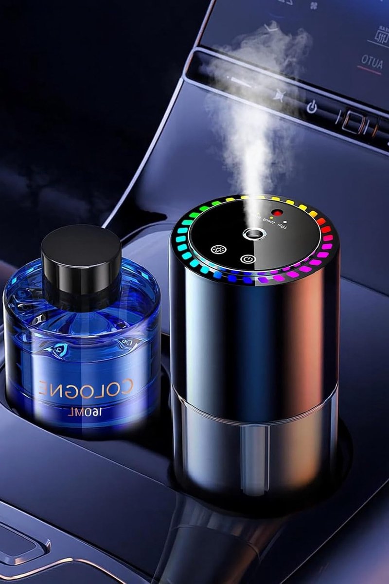 Verfrissende Autoluchtverfrisser van 160ml met Gevoeligheid voor Muziek, Ultrasonische Nebulizer, Slimme Modus en Langdurige Aroma Diffuser