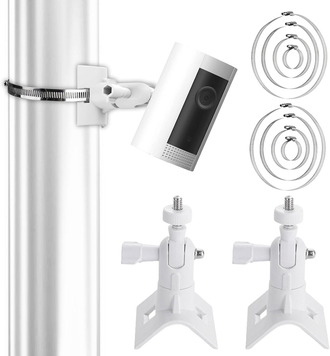 SnelShoppen - Pack van 2 Universele Camera Beugels voor Eufy Cam, Arlo, Wyze - Verstelbare Camera Houder van Hoogwaardig Metaal - Veiligheidscamera Ac