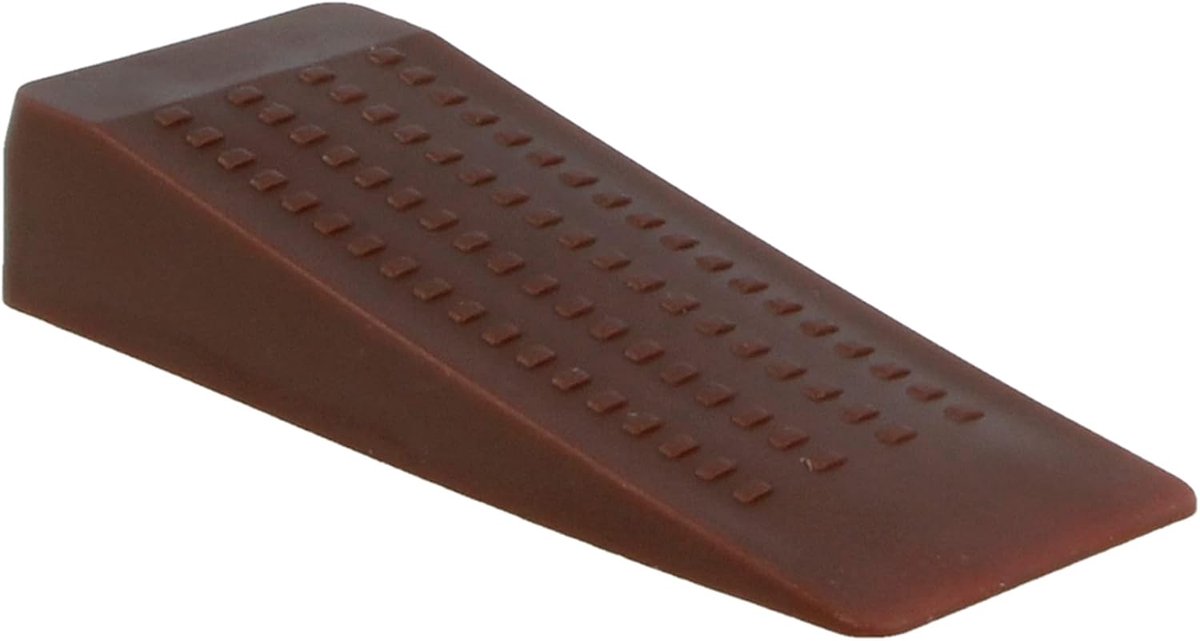 SnelShoppen - Wedge-vormige Deurstoppers - Bruin - Stevige Plastic Deurstoppers met Antislip - Bescherming voor Muren en Meubels - Geschikt voor Alle
