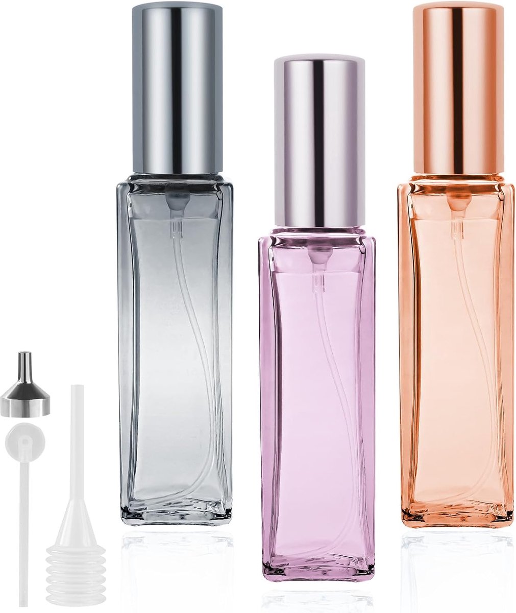 SnelShoppen - Mini Perfume Atomizer Refill Bottles 20ml - Vervangbare Transparante Glazen Spray Flesjes - Fijne Mist Atomizer voor Reizen en Dagelijks