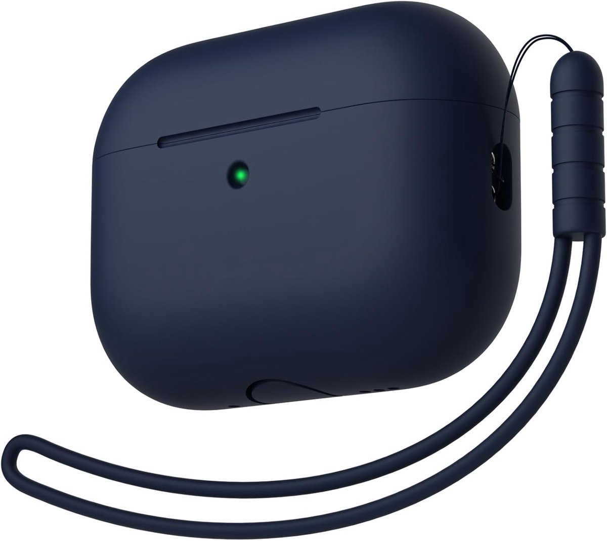 SnelShoppen - Protective Case voor AirPods Pro 3 - Volledige Bescherming Silicone Case met Touw - Voorzien van Front LED Zichtbaarheid - Navy Blue