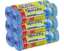 SnelShoppen - Domopak Spazzy Nettezza Afvalzakken met Handvatten, Huishoudelijk 28 Liter, Sterk, 120 Stuks, Voor Keuken, Tuin, Feest en Camping