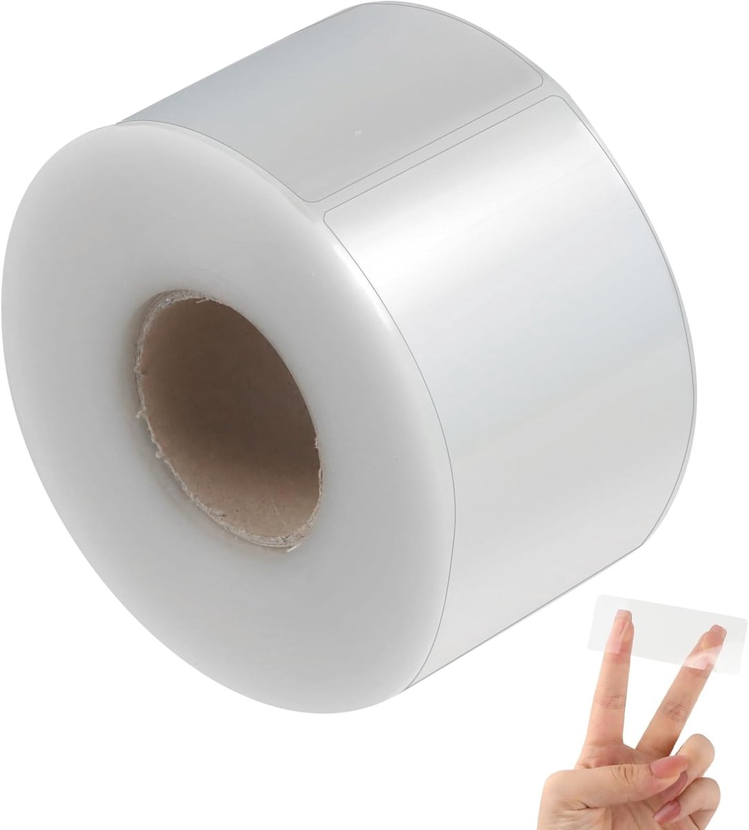 SnelShoppen - Pack van 500 Transparante Beschermlabels, Rechthoekige Labelbescherming, Transparant Gehecht voor School, Bibliotheek, 52 x 103 mm
