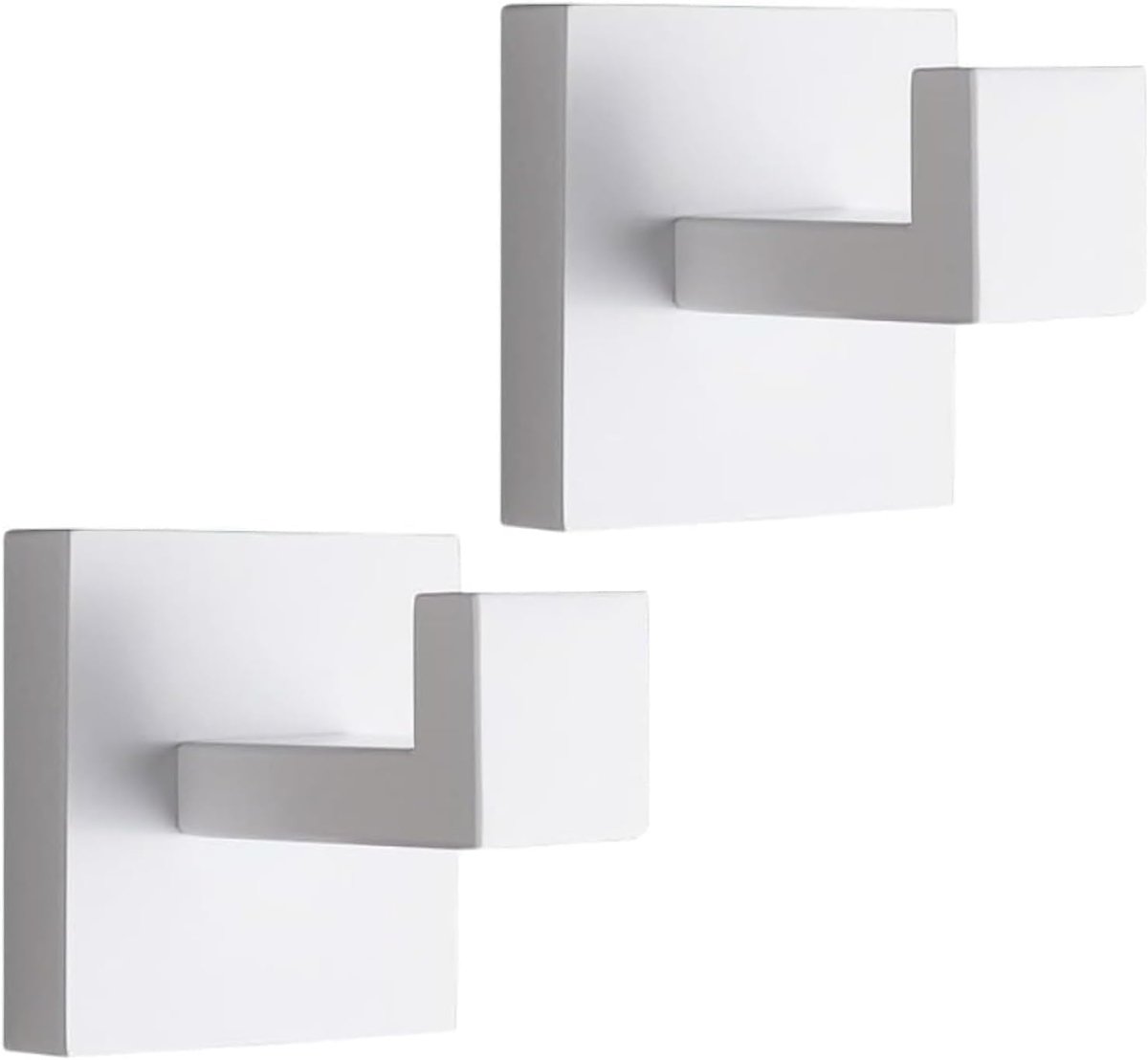 SnelShoppen - Badhanddoekhaak - Wandhaak - RVS 304 - 2 Stuks - Wit - Voor Handdoeken, Badjassen, Kleding - Wandgemonteerd Voor Badkamer, Keuken, Slaap
