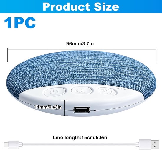 Thijox - Bluetooth kussen luidspreker voor slaap en ontspanning, draadloze mini-luidspreker met stereo-bas, witte ruis, slaaphulp voor smartphone, ide — afbeelding 4