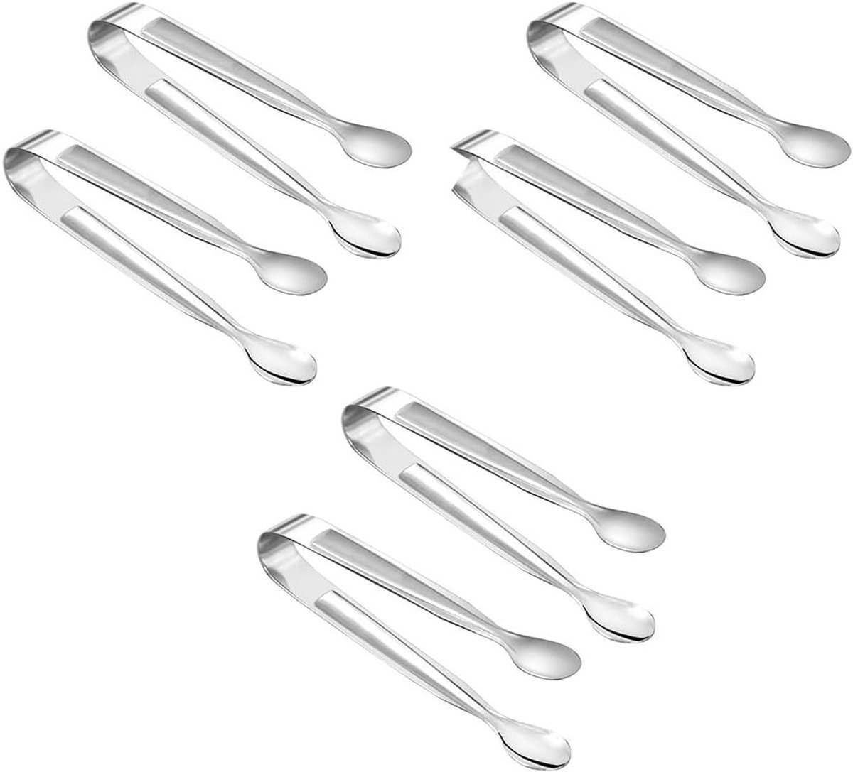 Set van 6 roestvrijstalen snoeptangen, ijstangen en suikertangen voor keuken en snoepbar, ideaal voor serveren en decoratie