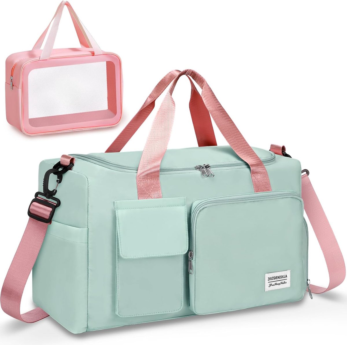 SnelShoppen - Multifunctionele Travel Bag & Sporttas voor Mannen en Vrouwen, Sport Reis Bag met Rugzakfunctie, Waterafstotend, Schoencompartiment en L