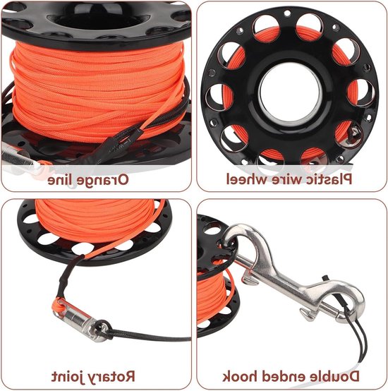 Diving Reel met Vinger Spoel, 30m Duurzame Plastic Snorkel Accessoire voor Onderwater Duiken en Recreatief Duiken — afbeelding 4