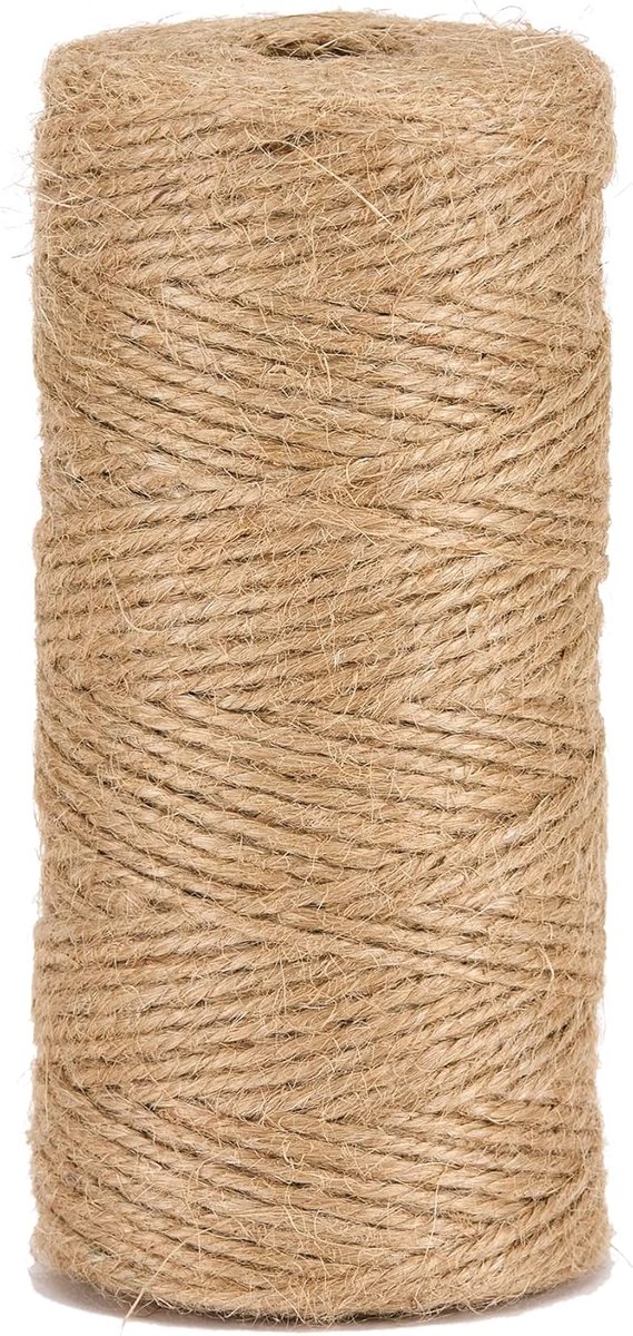 SnelShoppen - Jute Touw 1.5 mm x 100 m - Natuurlijk Kleur voor Tuinieren, Knutselen, Verpakken, DIY Projecten, Sterk en Duurzaam