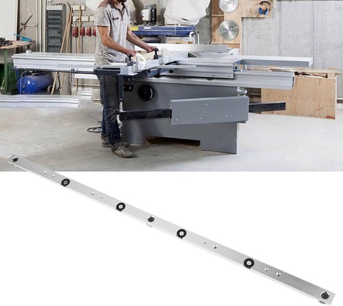 Dailygoods- Verstekmeter 650 mm - Aluminiumlegering - Verstelbare Geleiding - Universele Schroefdraadgaten - Professioneel Gebruik - Lange Levensduur - Zaaggeleider