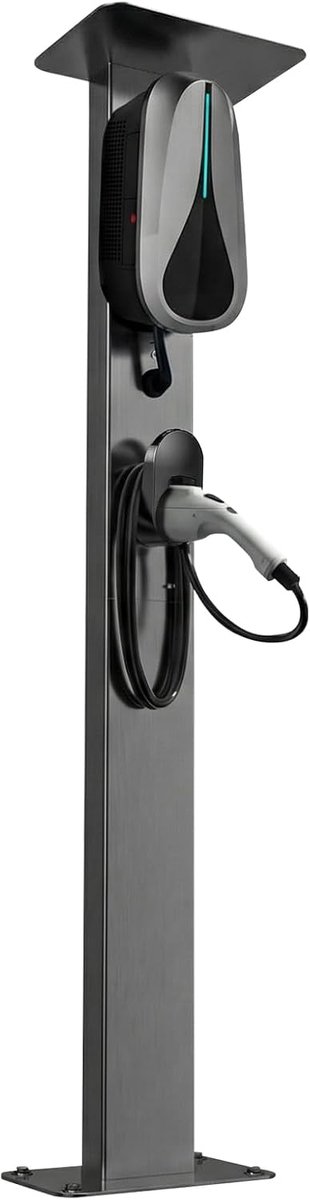 SnelShoppen - Universele Wallbox Standaard, Weerbestendige Laadstation Zuil voor Voertuigen met Alternatieve Aandrijvingen, Stevige Staalconstructie,