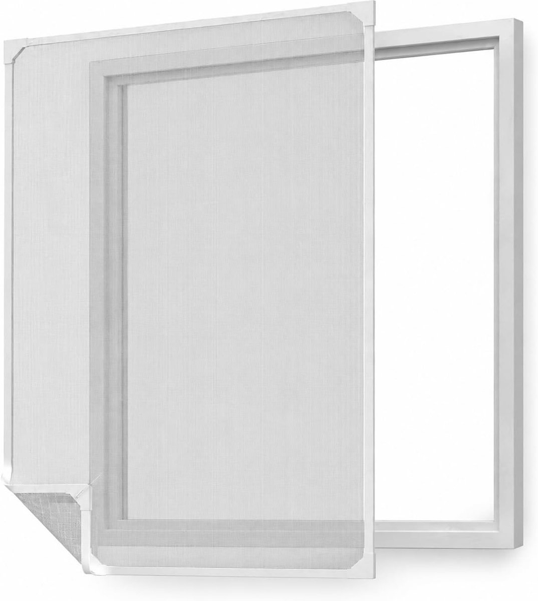 Thijox - Magnetische Raamhor 130x150 cm - Aanpasbaar Vliegengaas met Witte Rand en Zwart Gaas - Eenvoudig te Monteren en Ideaal voor Thuis, Tuin, en K