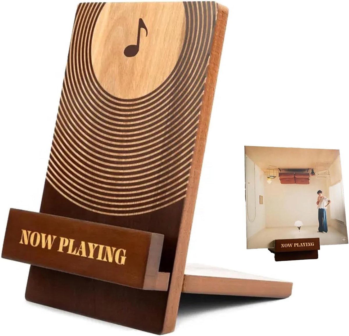 SnelShoppen - Vinyl Stand voor Gramophone Records, Houten Recordhouder voor Albums, Vinyl Opslag, Tijdschriften, Boeken en Decoratie - Ideaal voor Thu