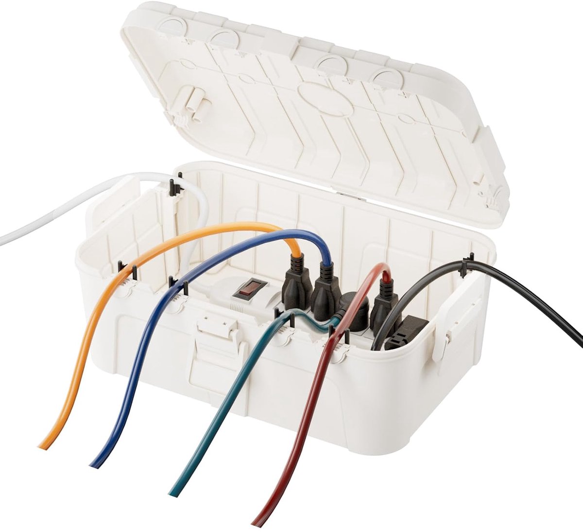 RESTMO Extra Large Waterproof Cable Box, IP54 Outdoor Cable Security Box (32 x 22 x 13 cm), Transparent Lid - ShopVlot