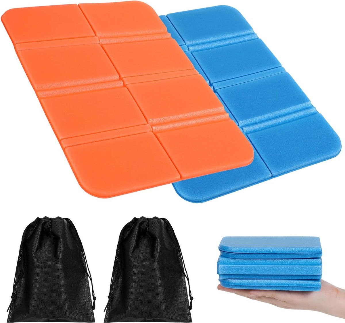Set van 2 Opvouwbare Zitkussens voor Buiten - Waterdicht, Warm en Comfortabel voor Hiking, Sportevenementen en Reizen