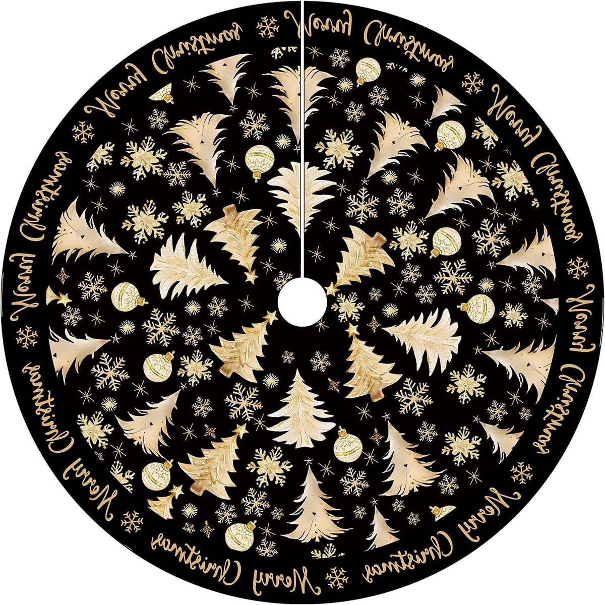 Ronde Kerstboomdeken van 120 cm - Warme Deken voor Onder de Kerstboom - Kerstdecoratie en Bescherming van de Vloer