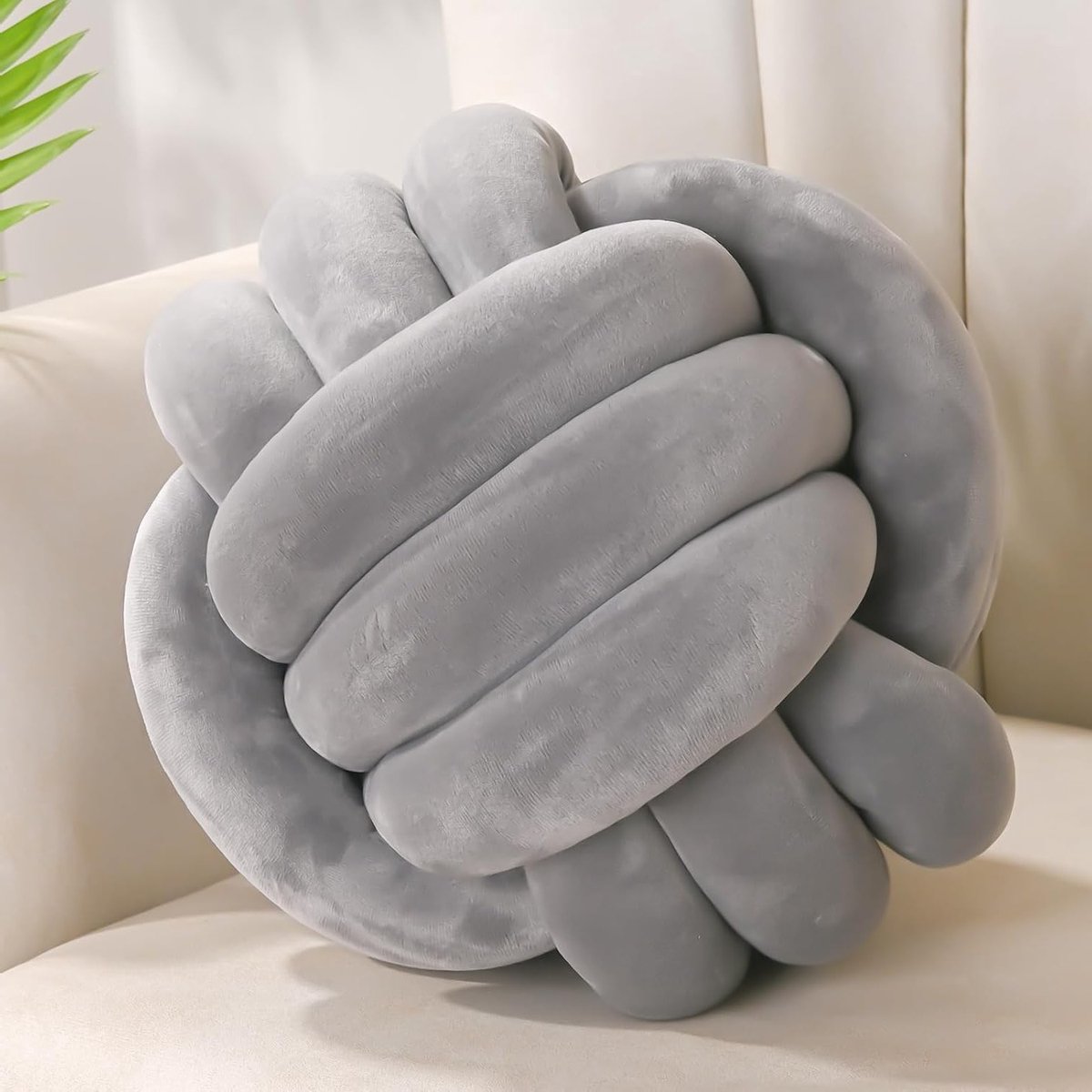 Decoratieve Kussen in Donkergrijs - Rond Velvet Kussen voor Sofa en Kinderkamer, 28 cm, Aesthetisch Cadeau